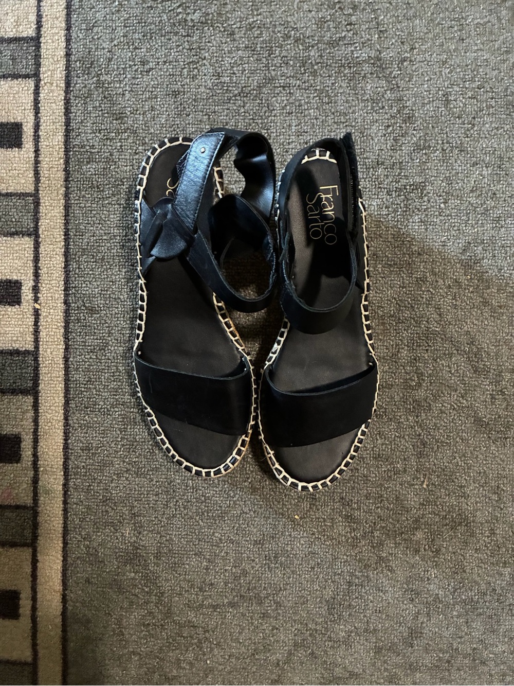 Franco Sarto Black Espadrille Ankle-Strap Sandals
